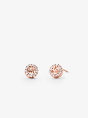 Precious Metal-Plated Sterling Silver Pavé Logo Studs image number 0