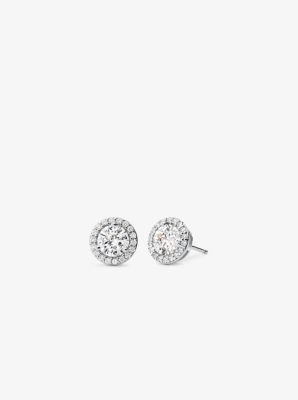 michael kors sterling rose gold pave stud earrings