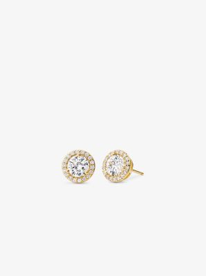 Michael Kors Silvertone Logo Padlock Stud Earrings in Metallic