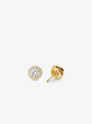  Michael Kors MK Monogram Logo Pave Stud Earrings