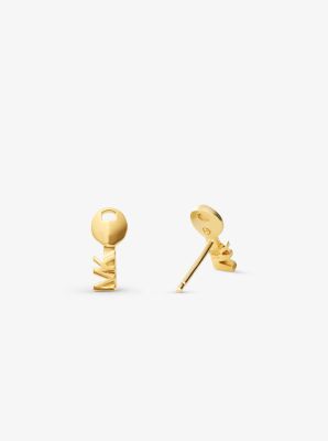 Precious Metal-Plated Sterling Silver Key Studs