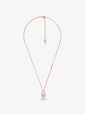 michael kors rose gold necklace