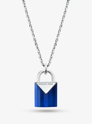 Sterling Silver Lock Necklace | Michael 