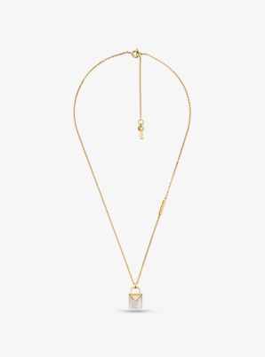 michael kors circle necklace rose gold