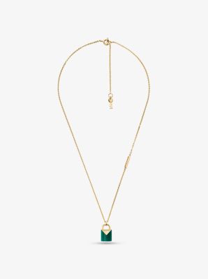 14K Gold-Plated Sterling Silver Lock Necklace