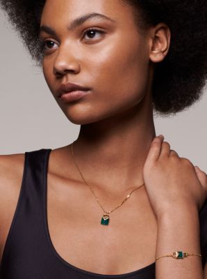 14K Gold-Plated Sterling Silver Lock Necklace