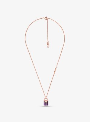 michael kors rose gold pendant