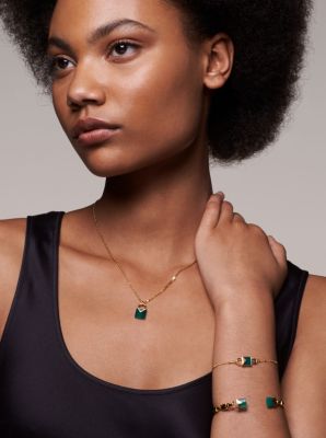 14K Gold-Plated Sterling Silver Lock Bracelet