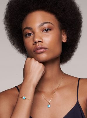 14K Gold-Plated Sterling Silver Lock Bracelet