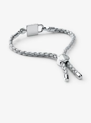 Sterling Silver Lock and Cord Bracelet Set