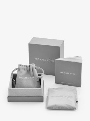 Adorno de logotipo de plata de ley con chapado en metales preciosos e incrustaciones in DORADO ROSA | Michael Kors