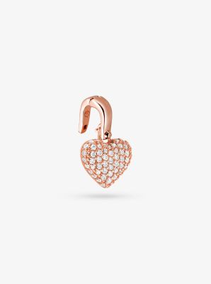 Precious Metal-Plated Sterling Silver Pavé Heart Charm image number 1