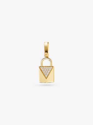 Michael Kors Pav Lock Short Pendant Necklace - Silver