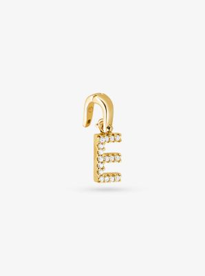 14K Gold-Plated Sterling Silver Pavé Alphabet Charm image number 1