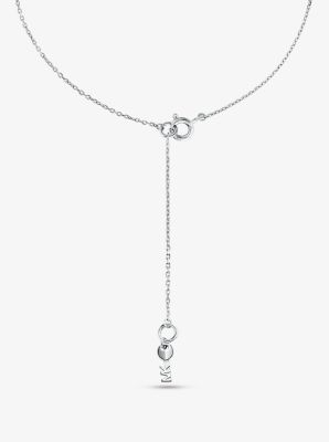 Collana con ciondolo con logo e placcatura in metallo prezioso e pavé image number 2