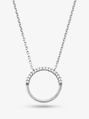 Michael kors pave circle on sale necklace