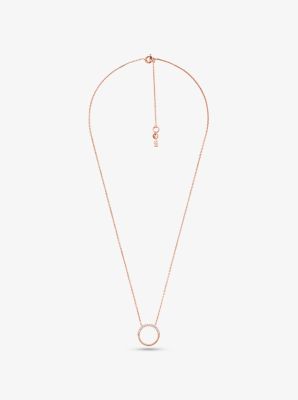 michael kors silver circle necklace