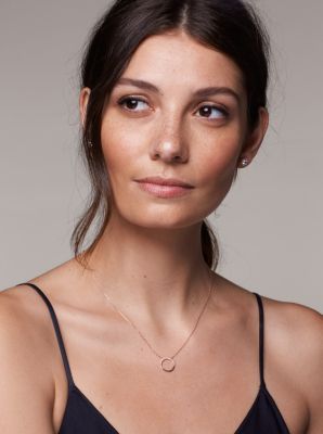 michael kors pave circle necklace