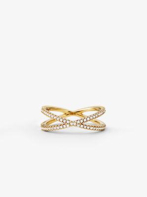 Nesting-Ring aus Sterlingsilber mit Edelmetallbeschichtung und Pavé-Fassung image number 1