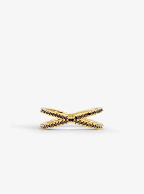 14K Gold-Plated Sterling Silver Pavé Nesting Ring image number 0