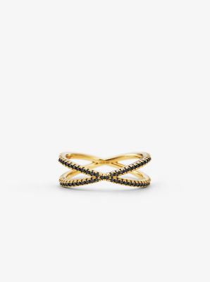 14K Gold-Plated Sterling Silver Pavé Nesting Ring image number 1