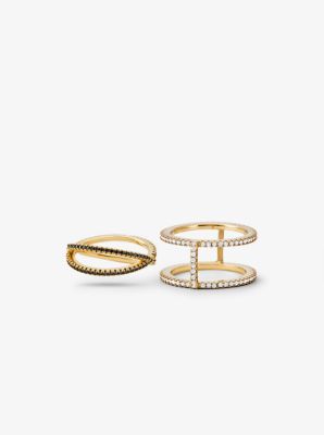 14K Gold-Plated Sterling Silver Pavé Nesting Ring image number 4