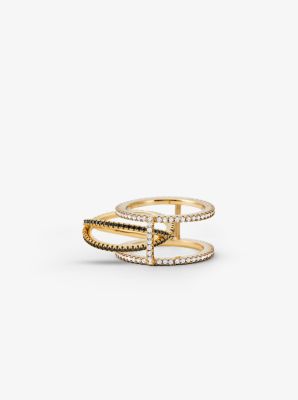 14K Gold-Plated Sterling Silver Pavé Nesting Ring image number 5