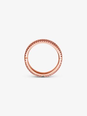 Nesting-Ring aus Sterlingsilber mit 14-karätiger Rosé-Goldbeschichtung und Pavé-Fassung image number 2