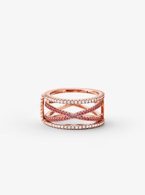 michael kors stone set rose gold plated crossover bangle