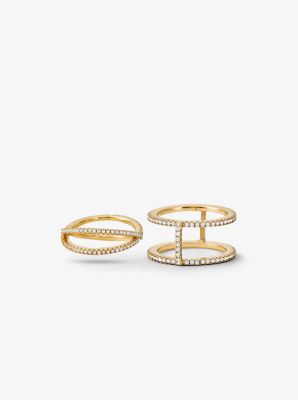 Precious Metal-Plated Sterling Silver Pavé Ring Jacket image number 4