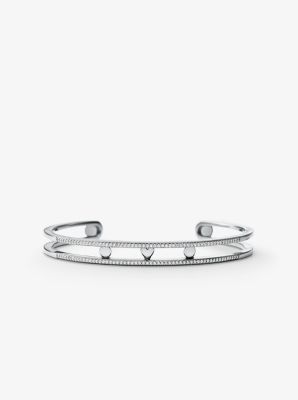 Precious Metal-Plated Sterling Silver Pavé Cuff Jacket in SILVER | Michael Kors