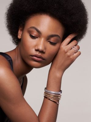 Precious Metal-Plated Sterling Silver Pavé Cuff Jacket in SILVER | Michael Kors