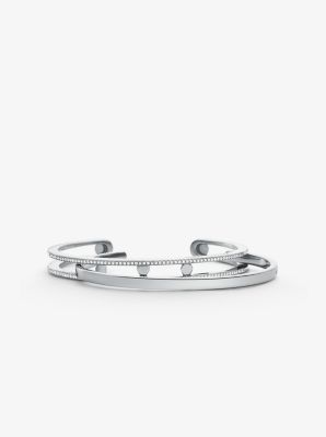 Precious Metal-Plated Sterling Silver Pavé Cuff Jacket in SILVER | Michael Kors
