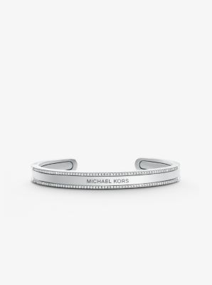 Precious Metal-Plated Sterling Silver Pav&eacute; Cuff Jacket in SILVER | Michael Kors