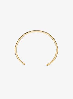 Brazalete anidado de plata esterlina enchapado en oro de 14K con incrustaciones