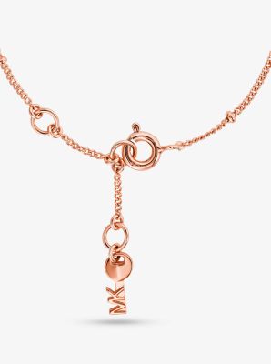 Armband aus Sterlingsilber mit Edelmetallbeschichtung und Pavé-Herzanhänger