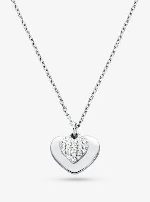 michael kors silver heart necklace