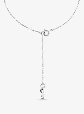 Collier cœur en argent sterling plaqué en métal précieux avec pierres pavées image number 2