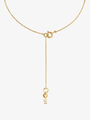 Precious Metal-Plated Sterling Silver Pavé Heart Necklace