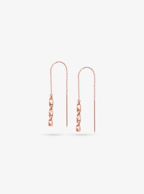 Precious Metal-Plated Sterling Silver Mercer Link Threader Earrings