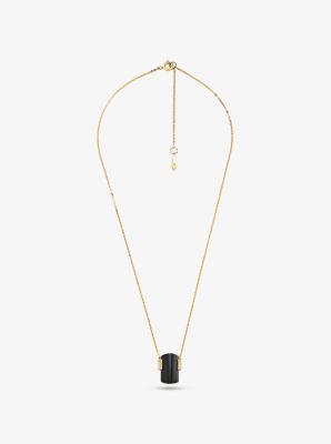 14K Gold-Plated Sterling Silver Onyx Necklace