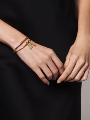 14K Gold-Plated Sterling Silver Pav&eacute; Rainbow Charm