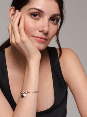 Precious Metal-Plated Sterling Silver Heart Charm in SILVER | Michael Kors