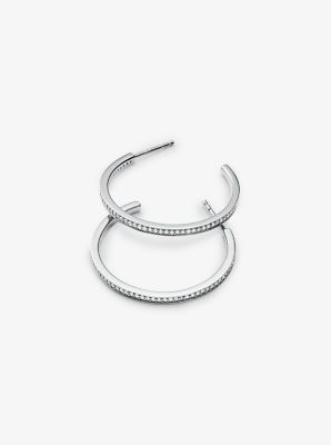 michael kors silver hoops