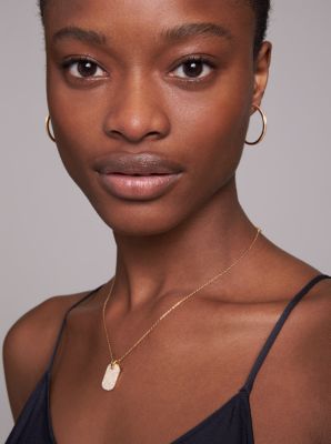 Precious Metal-Plated Sterling Silver Pav&eacute; Hoop Earrings