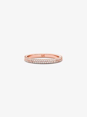 Pavé-Ring aus Sterlingsilber mit Edelmetallbeschichtung image number 1