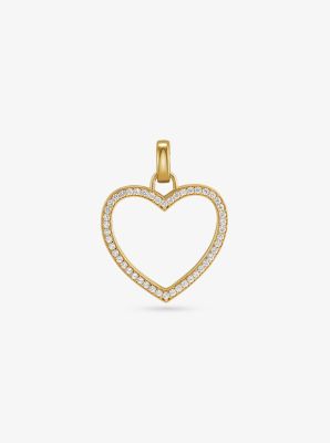 14K Gold-Plated Sterling Silver Pavé Oversized Heart Charm image number 0