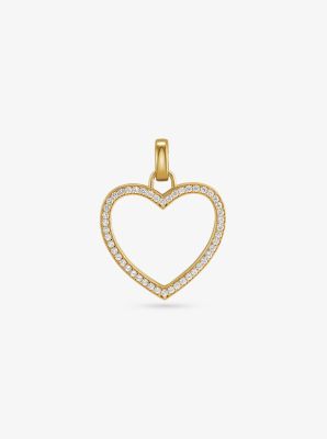 14K Gold-Plated Sterling Silver Pavé Oversized Heart Charm