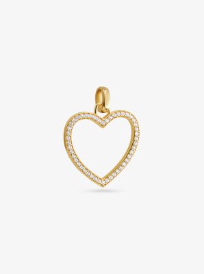 14K Gold-Plated Sterling Silver Pavé Oversized Heart Charm image number 1
