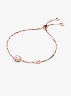 Precious Metal-Plated Sterling Silver Pavé Halo Slider Bracelet | Michael  Kors